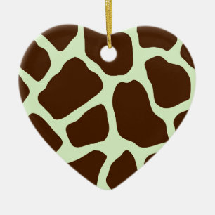 Ornement Cœur En Céramique Impression de girafe