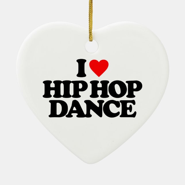 ORNEMENT CŒUR EN CÉRAMIQUE J'AIME LA DANSE DE HIP HOP (Dos)