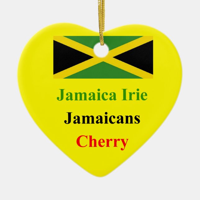 Ornement Cœur En Céramique Jamaïque irie (Devant)