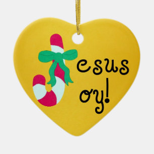 Ornement Cœur En Céramique Jésus Joy !