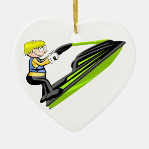Ornement Cœur En Céramique Jet ski fan