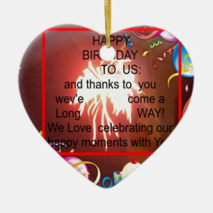 Ornement Cœur En Céramique Joyeux anniversaire à nous Art Imprimer