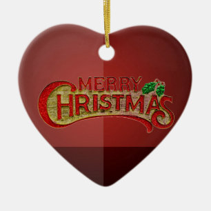 Ornement Cœur En Céramique Joyeux Noël