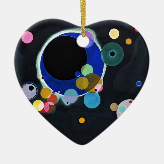 Ornement Cœur En Céramique Kandinsky Plusieurs cercles Abstraits (Devant)