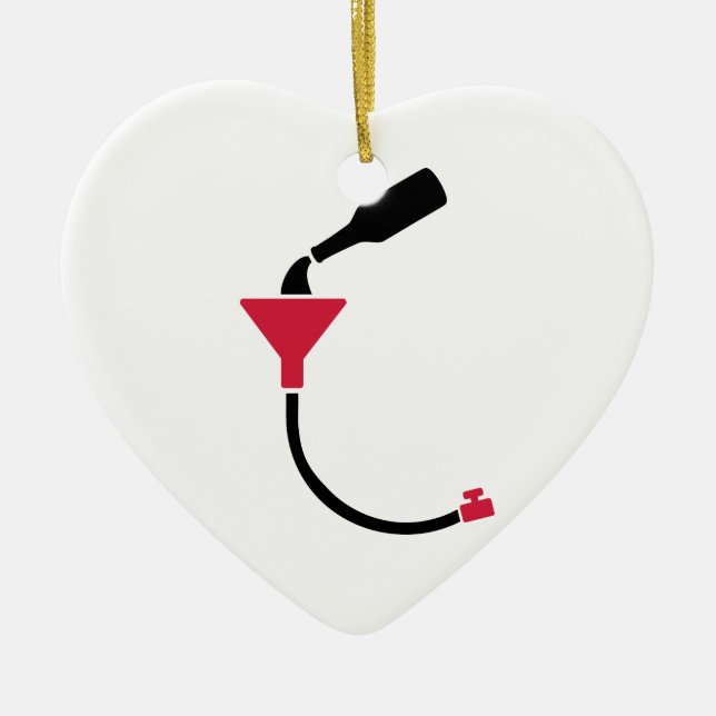 Ornement Cœur En Céramique La bière Bong (Devant)
