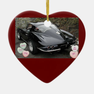 Ornement Cœur En Céramique La Corvette de la Saint Valentin