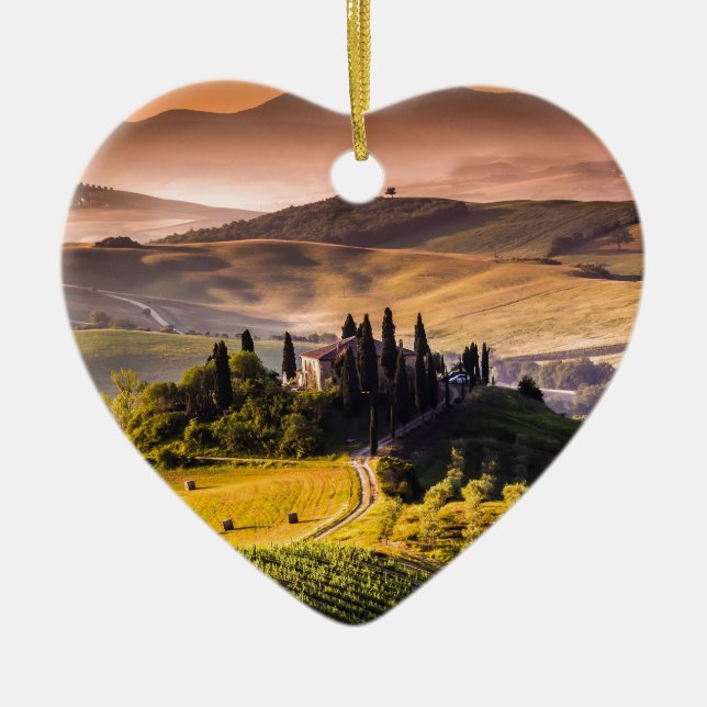 Ornement Cœur En Céramique La Toscane (Devant)