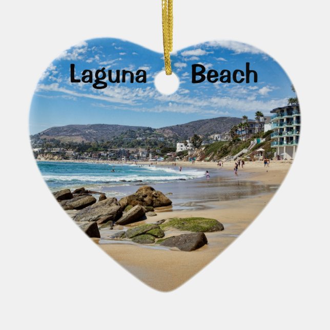 Ornement Cœur En Céramique Laguna Beach Holiday Heart (Devant)