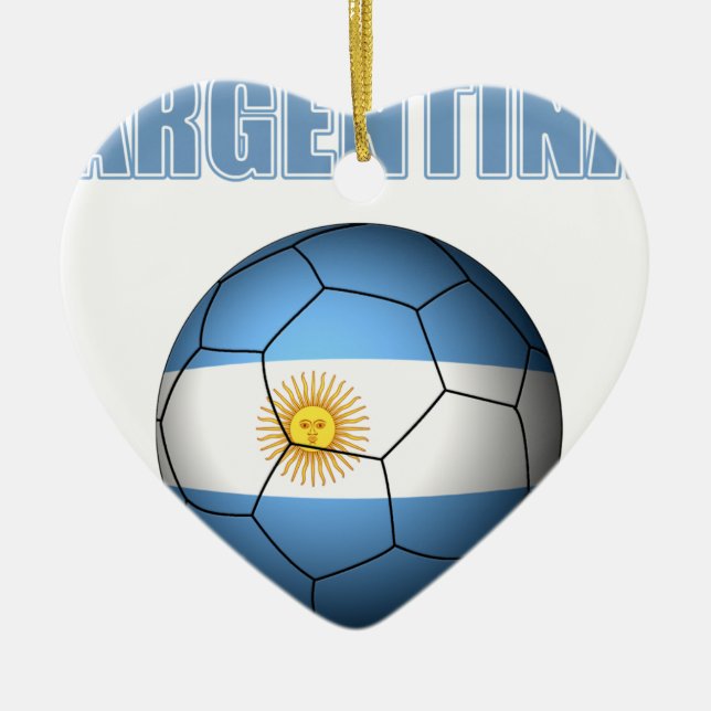 Ornement Cœur En Céramique Le football 0528 de l'Argentine (Devant)