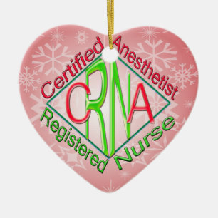 Ornement Cœur En Céramique Le RG d'ACR de CRNA a certifié l'anesthésiste