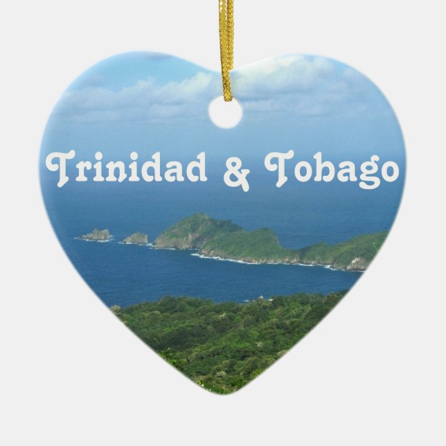 Ornement Cœur En Céramique Le Trinidad-et-Tobago (Devant)