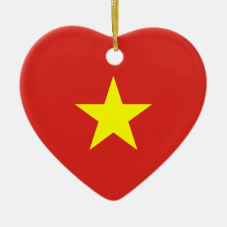 Ornement Cœur En Céramique Le Vietnam - drapeau vietnamien