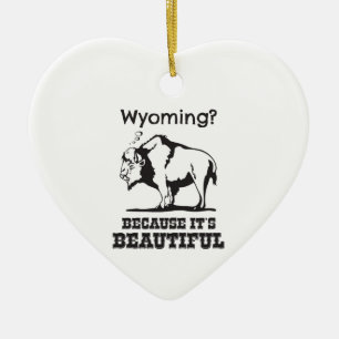 Ornement Cœur En Céramique Le Wyoming ? Parce que c'est beau