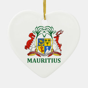 Ornement Cœur En Céramique les îles Maurice - emblème/drapeau/manteau des