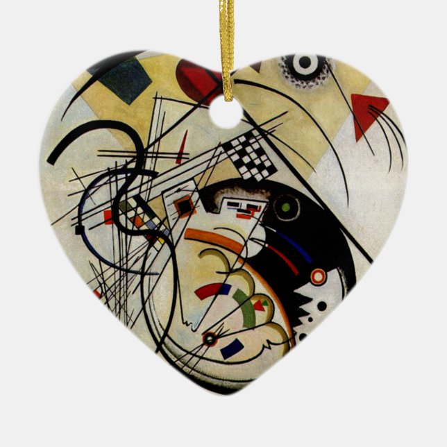 Ornement Cœur En Céramique Ligne ininterrompue Kandinsky Transverse (Devant)