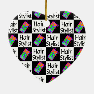 ORNEMENT CŒUR EN CÉRAMIQUE LISTE DE CHEVEUX TENDANCE CHRISTMAS ORNAMENT