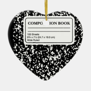 Ornement Cœur En Céramique Livre de composition