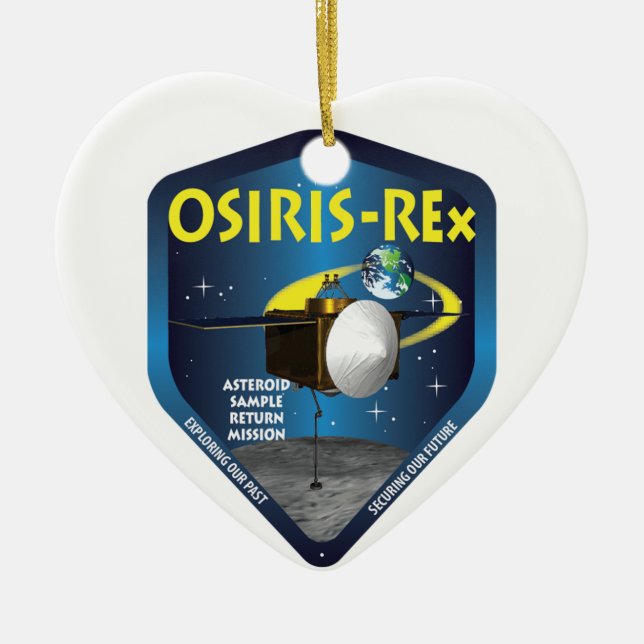 Ornement Cœur En Céramique Logo de mission OSIRIS REx (Devant)