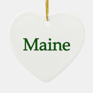 Ornement Cœur En Céramique Logo du Maine Etats-Unis