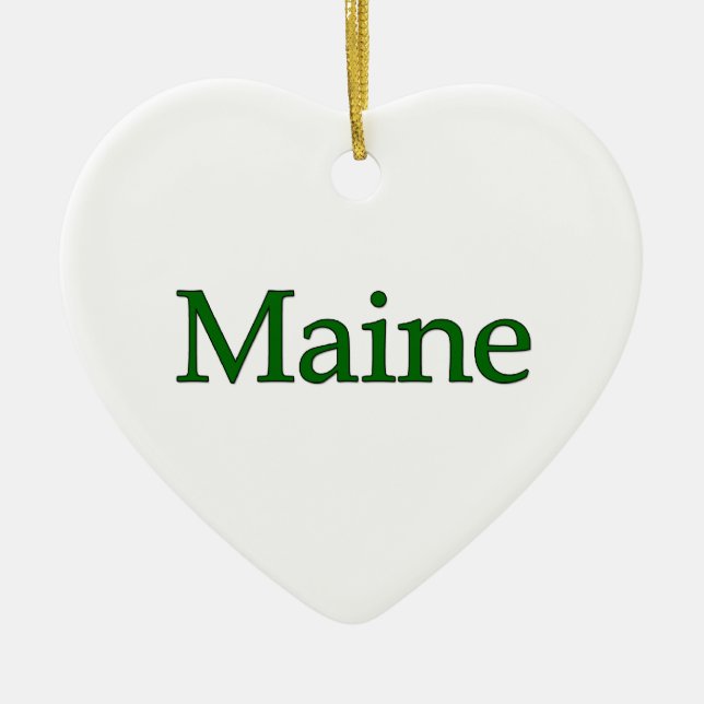 Ornement Cœur En Céramique Logo du Maine Etats-Unis (Devant)