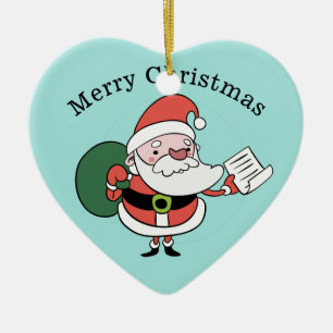 Ornement Cœur En Céramique L'ornement personnalisé de père Noël et Mme Claus