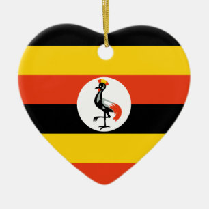 Ornement Cœur En Céramique L'Ouganda