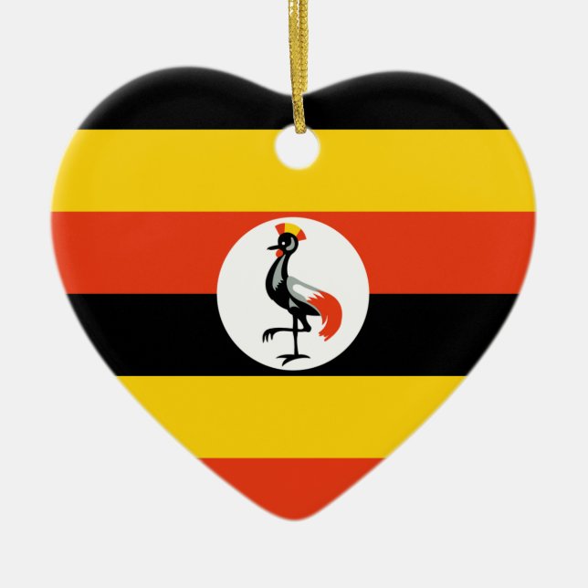 Ornement Cœur En Céramique L'Ouganda (Devant)
