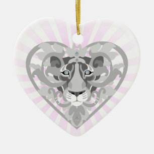 Ornement Cœur En Céramique Love Lioness Locket(starburst)ornement en forme de