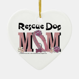 Ornement Cœur En Céramique MAMAN de chien de délivrance