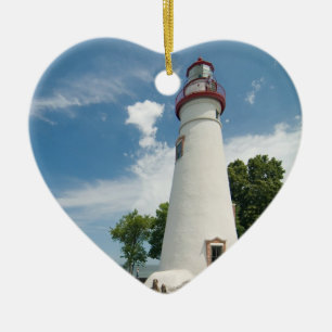 Ornement Cœur En Céramique Marblehead Lighthouse