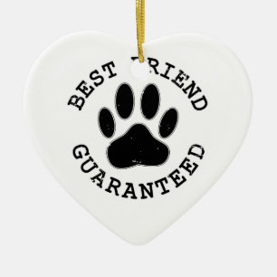 Ornement Cœur En Céramique Meilleur Ami Garanti De Chien En Perte