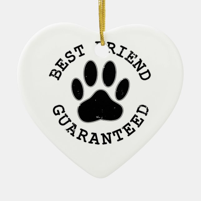 Ornement Cœur En Céramique Meilleur Ami Garanti De Chien En Perte (Devant)