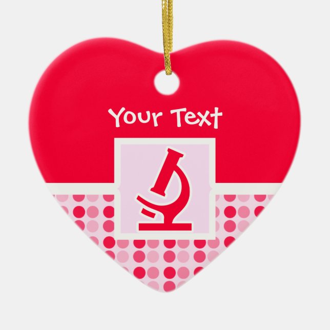 Ornement Cœur En Céramique Microscope mignon (Devant)