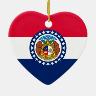 Ornement Cœur En Céramique Missouri State Flag Design