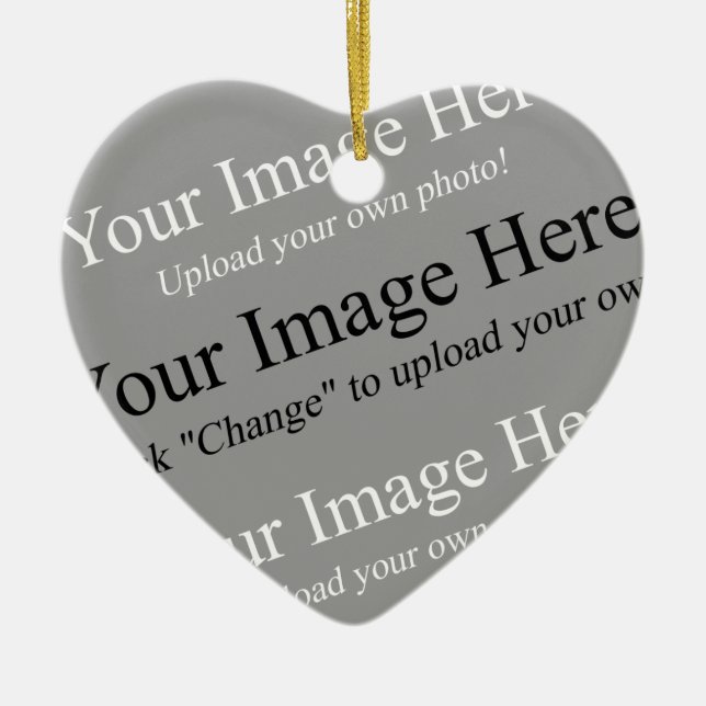 Ornement Cœur En Céramique Modèle d'ornement de cœur de photo personnalisé (Devant)