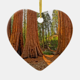 Ornement Cœur En Céramique Monarques de la forêt