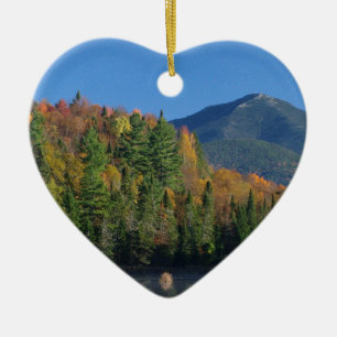 Ornement Cœur En Céramique Mont Whiteface sur l'étang Little Cherrypatch