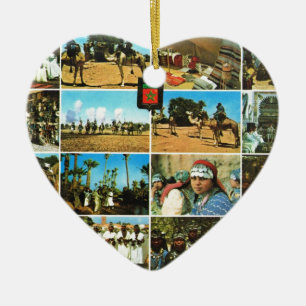 Ornement Cœur En Céramique Multiview du Maroc, Afrique du Nord, Marrakech