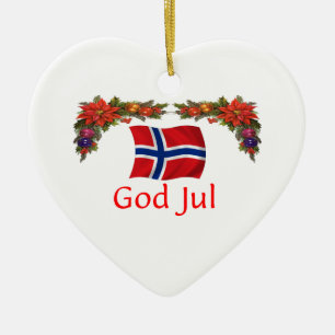 Ornement Cœur En Céramique Noël de la Norvège
