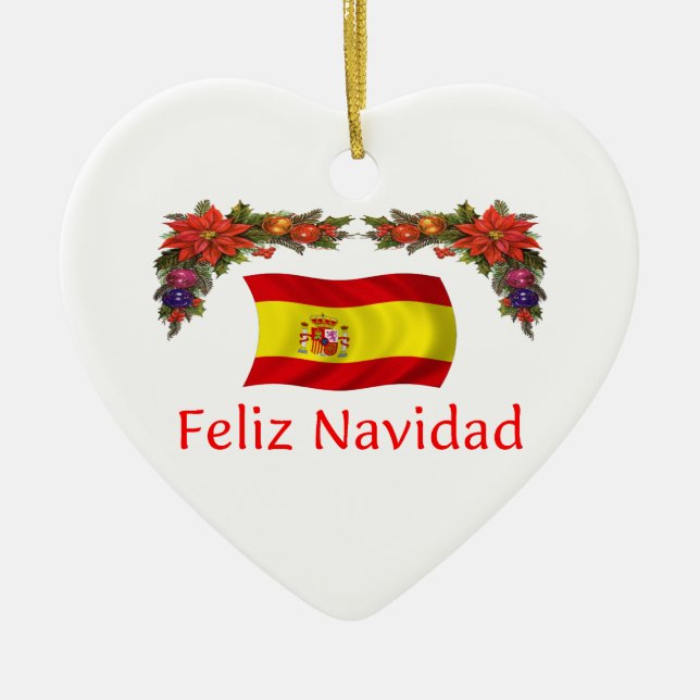 Ornement Cœur En Céramique Noël de l'Espagne (Devant)