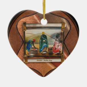 Ornement Cœur En Céramique Notre nation arc-en-ciel