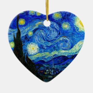 Ornement Cœur En Céramique Nuit étoilée par Van Gogh