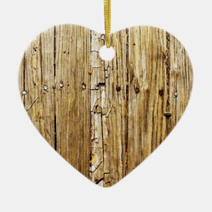 Ornement Cœur En Céramique Ornement en bois de coeur porté par charme de pay