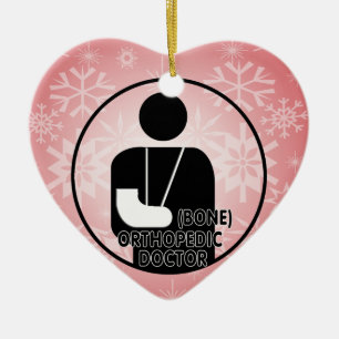 ORNEMENT CŒUR EN CÉRAMIQUE (OS) DOCTEUR ORTHOPÉDIQUE LOGO