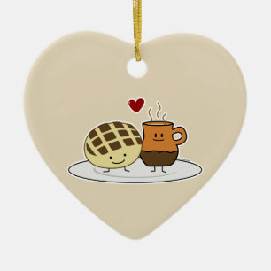 Ornement Cœur En Céramique Pain sucré Chocolat Chocolat Chocolat chaud Poulet