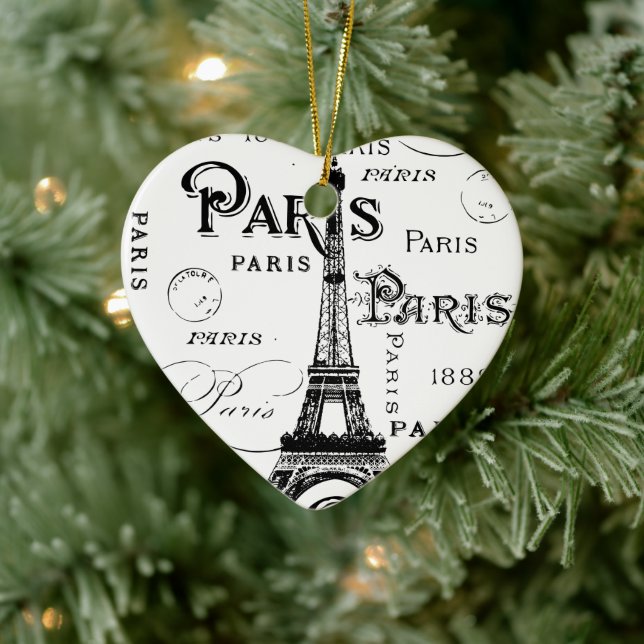 Ornement Cœur En Céramique Paris France Cadeaux et Souvenirs (Arbre)