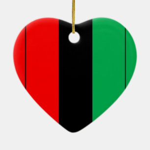 Ornement Cœur En Céramique Patterns de Kwanzaa Colors