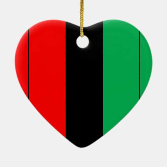 Ornement Cœur En Céramique Patterns de Kwanzaa Colors (Dos)