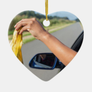 Ornement Cœur En Céramique Peau de chute de bras de fenêtre de voiture de