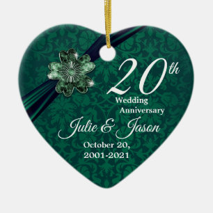 Ornement Cœur En Céramique Personnalité - 20e anniversaire Mariage d'émerau